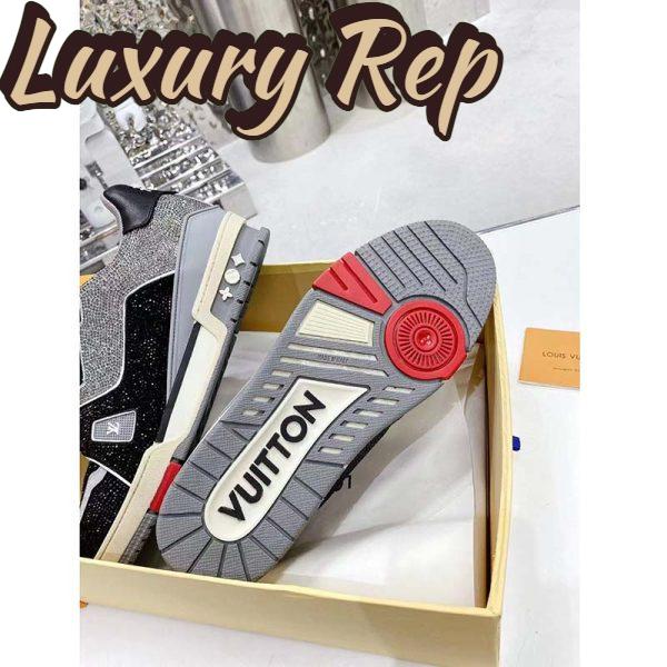 Replica Louis Vuitton Unisex Trainer Sneaker Black Strass Rubber Outsole LV Initials Monogram Flowers 12
