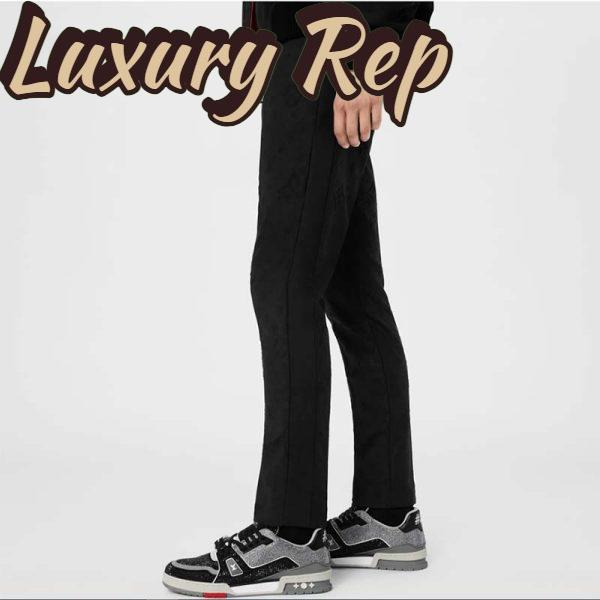 Replica Louis Vuitton Unisex Trainer Sneaker Black Strass Rubber Outsole LV Initials Monogram Flowers 14