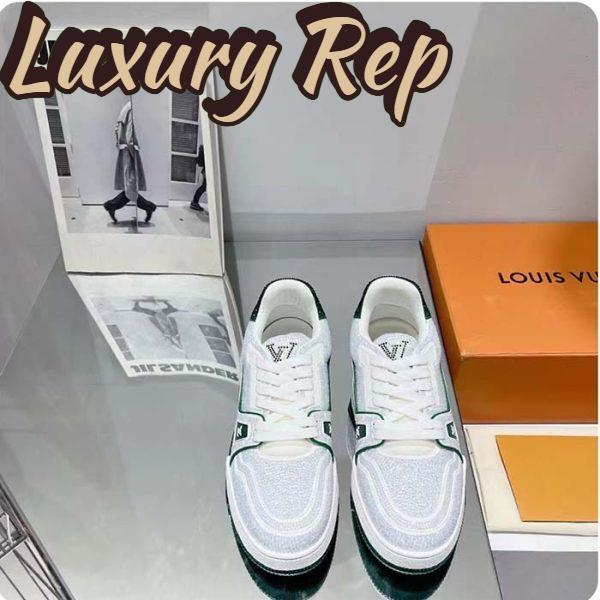 Replica Louis Vuitton Unisex Trainer Sneaker Green Strass Rubber Outsole LV Initials Monogram Flowers 7