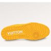 Replica Louis Vuitton Unisex LV Trainer Sneaker Yellow Monogram-Embossed Grained Calf Leather