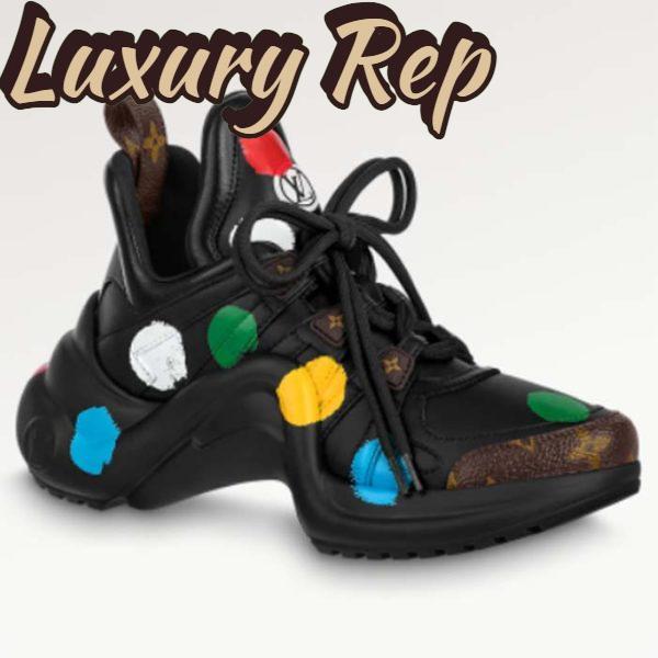 Replica Louis Vuitton Unisex LV x YK Archlight Sneaker Black Calf Leather Oversized Rubber Outsole