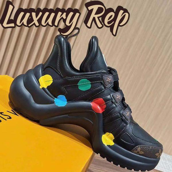 Replica Louis Vuitton Unisex LV x YK Archlight Sneaker Black Calf Leather Oversized Rubber Outsole 3