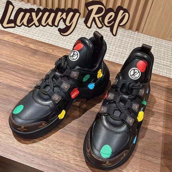 Replica Louis Vuitton Unisex LV x YK Archlight Sneaker Black Calf Leather Oversized Rubber Outsole 4