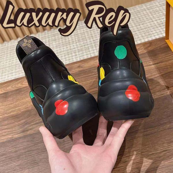 Replica Louis Vuitton Unisex LV x YK Archlight Sneaker Black Calf Leather Oversized Rubber Outsole 9