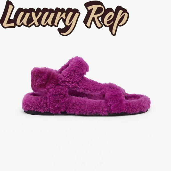Replica Fendi Women Feel Purple Sheepskin Sandals