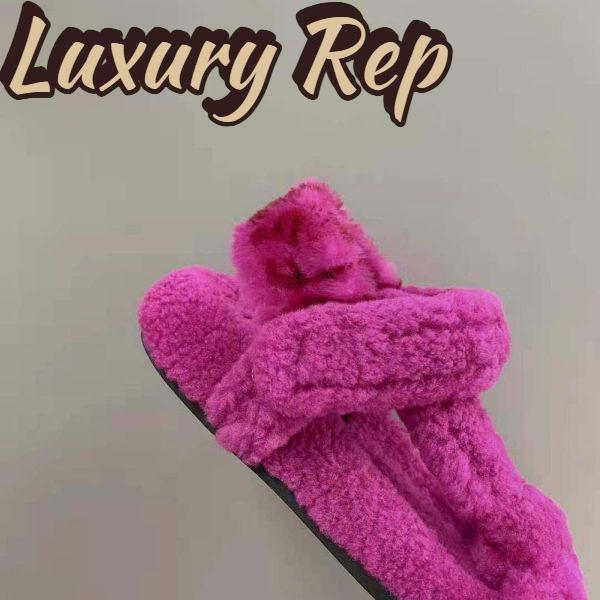Replica Fendi Women Feel Purple Sheepskin Sandals 10