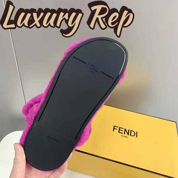 Replica Fendi Women Feel Purple Sheepskin Sandals 11