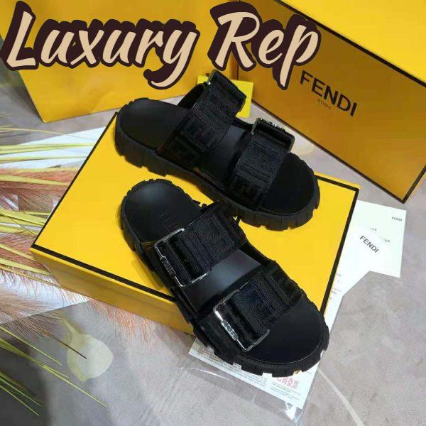 Replica Fendi Women Sandals Black Fabric Sandals 6