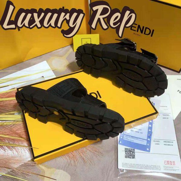 Replica Fendi Women Sandals Black Fabric Sandals 8