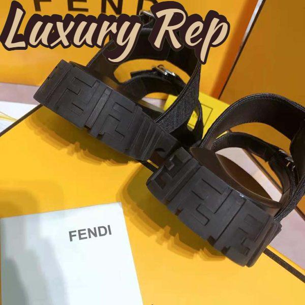 Replica Fendi Women Sandals Black Fabric Sandals 10