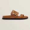 Replica Hermes Women Extra Sandal in Nappa Leather-Brown