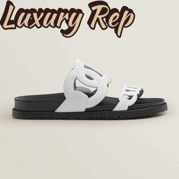 Replica Hermes Women Extra Sandal in Nappa Leather-White 2