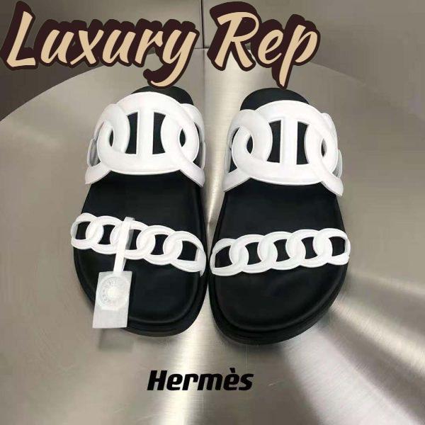 Replica Hermes Women Extra Sandal in Nappa Leather-White 4