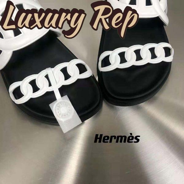 Replica Hermes Women Extra Sandal in Nappa Leather-White 9