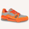 Replica Louis Vuitton Unisex LV Trainer Sneaker Orange Epi Calf Leather Rubber Outsole #54 15