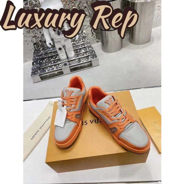 Replica Louis Vuitton Unisex LV Trainer Sneaker Orange Epi Calf Leather Rubber Outsole 7