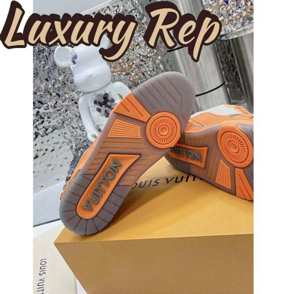 Replica Louis Vuitton Unisex LV Trainer Sneaker Orange Epi Calf Leather Rubber Outsole 12