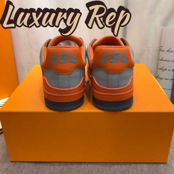 Replica Louis Vuitton Unisex LV Trainer Sneaker Orange Epi Calf Leather Rubber Outsole #54 11