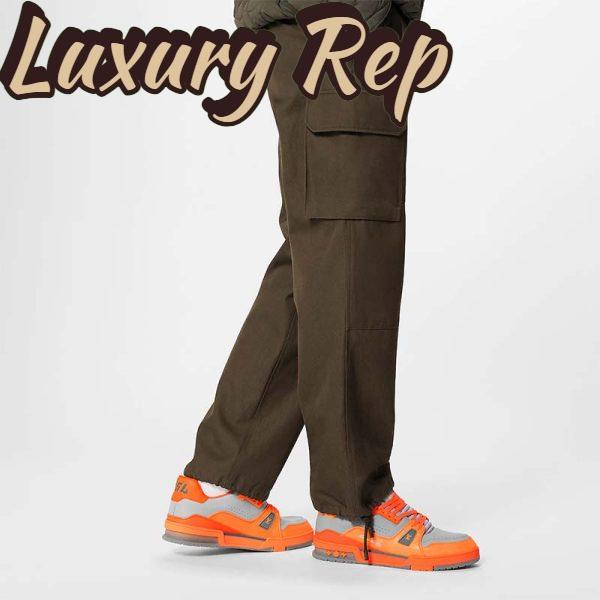 Replica Louis Vuitton Unisex LV Trainer Sneaker Orange Epi Calf Leather Rubber Outsole #54 12