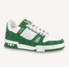 Replica Louis Vuitton Unisex LV Trainer Sneaker Green Mix Sustainable Materials Monogram Flowers 12