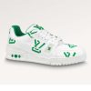 Replica Louis Vuitton Unisex LV Trainer Sneaker Green Mini Monogram Embossed Calf Leather 17