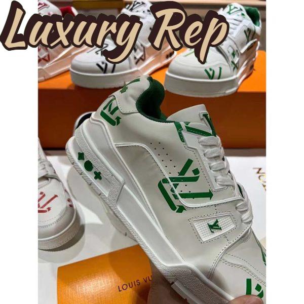Replica Louis Vuitton Unisex LV Trainer Sneaker Green Mix Sustainable Materials Monogram Flowers 7