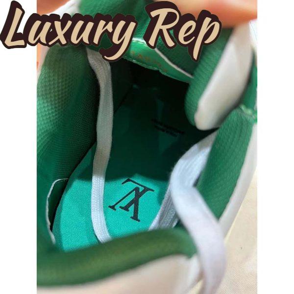 Replica Louis Vuitton Unisex LV Trainer Sneaker Green Mix Sustainable Materials Monogram Flowers 9
