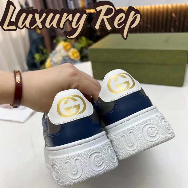 Replica Gucci Unisex GG Sneaker White Beige Blue Supreme Canvas Grey Perforated Leather 8
