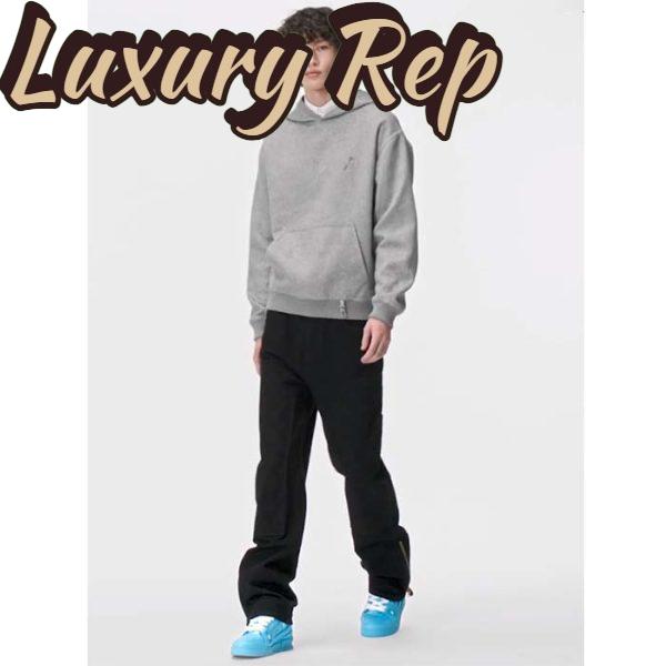 Replica Louis Vuitton Unisex LV Trainer Sneaker Blue Monogram-Embossed Grained Calf Leather 12