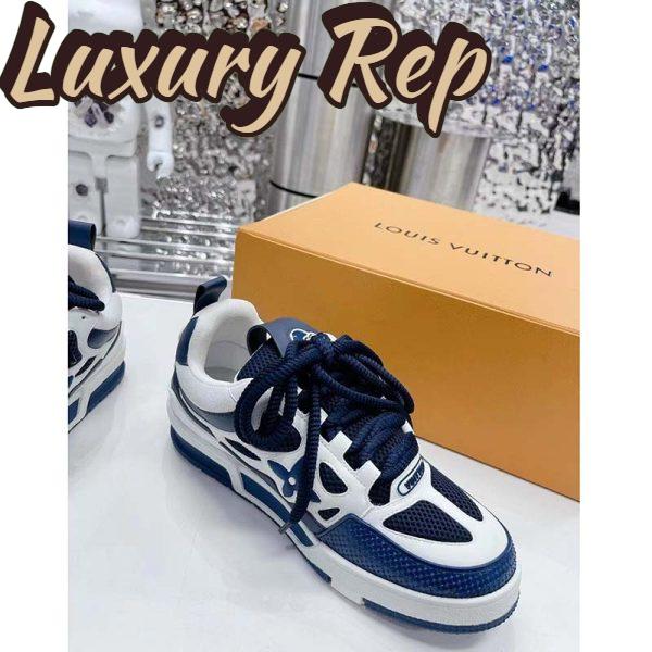 Replica Louis Vuitton Unisex LV Trainer Sneaker Black Monogram Denim Rubber Outsole Flowers 7