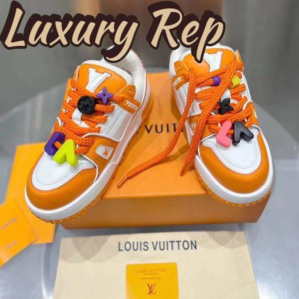 Replica Louis Vuitton Unisex LV Trainer Maxi Sneaker Orange Mix of Materials Rubber 4