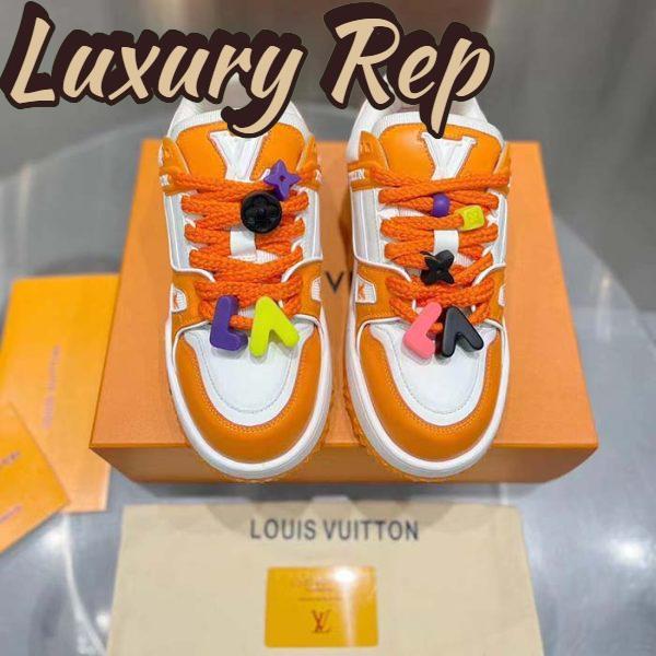 Replica Louis Vuitton Unisex LV Trainer Maxi Sneaker Orange Mix of Materials Rubber 5