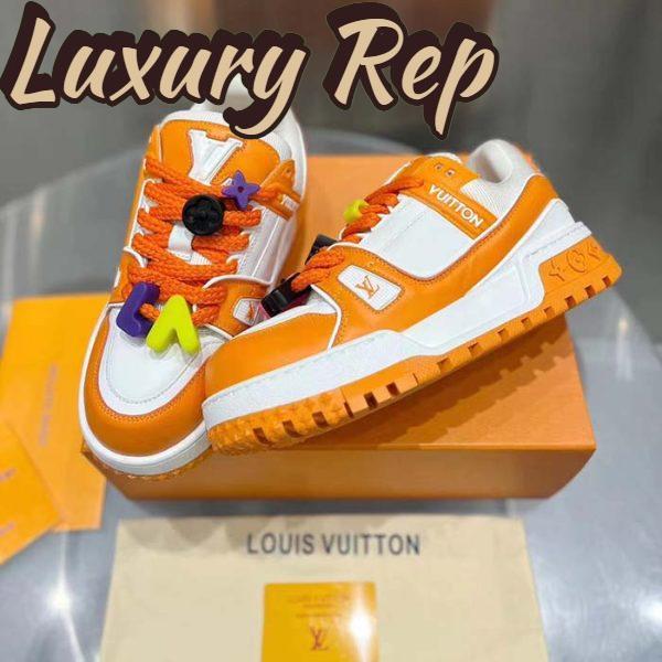 Replica Louis Vuitton Unisex LV Trainer Maxi Sneaker Orange Mix of Materials Rubber 6