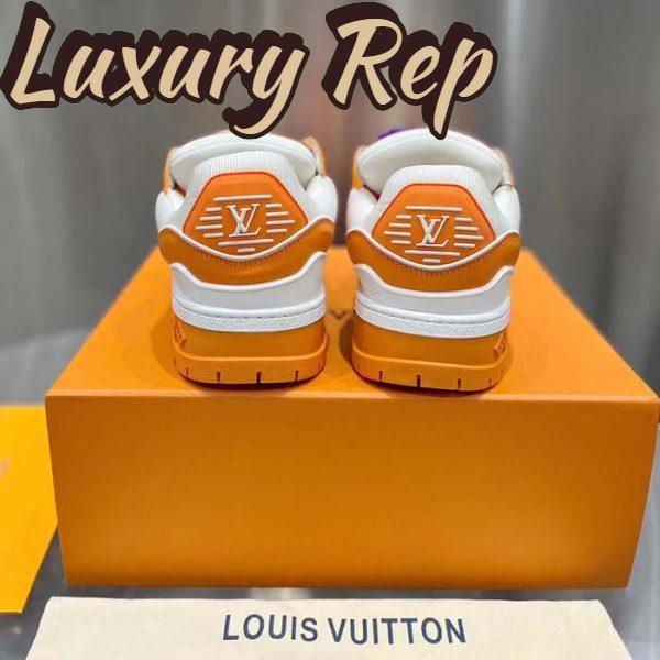 Replica Louis Vuitton Unisex LV Trainer Maxi Sneaker Orange Mix of Materials Rubber 8