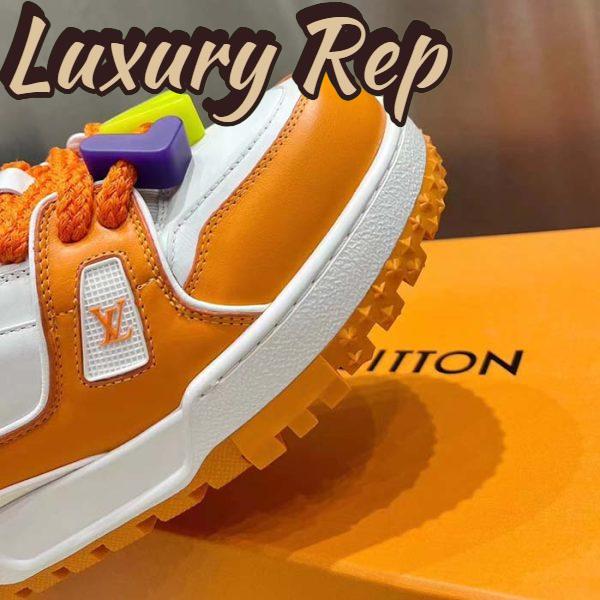 Replica Louis Vuitton Unisex LV Trainer Maxi Sneaker Orange Mix of Materials Rubber 9