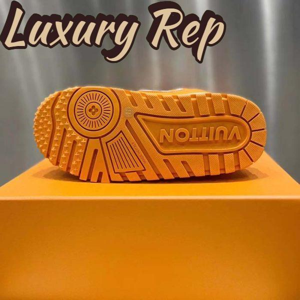 Replica Louis Vuitton Unisex LV Trainer Maxi Sneaker Orange Mix of Materials Rubber 10