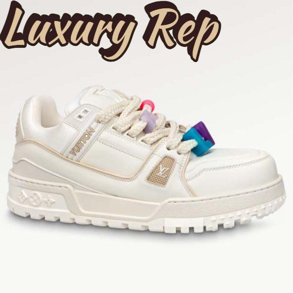 Replica Louis Vuitton Unisex LV Trainer Maxi Sneaker White Mix of Materials Rubber