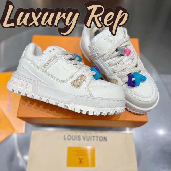Replica Louis Vuitton Unisex LV Trainer Maxi Sneaker White Mix of Materials Rubber 3
