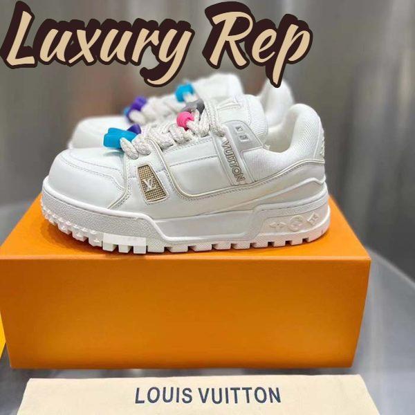 Replica Louis Vuitton Unisex LV Trainer Maxi Sneaker White Mix of Materials Rubber 4