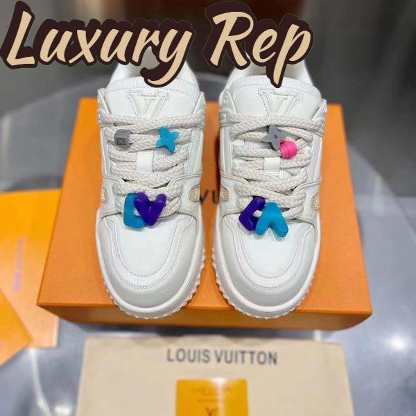 Replica Louis Vuitton Unisex LV Trainer Maxi Sneaker White Mix of Materials Rubber 5