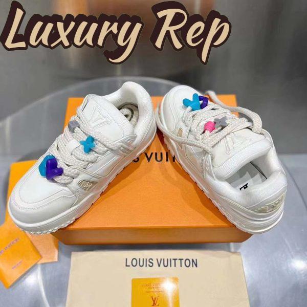 Replica Louis Vuitton Unisex LV Trainer Maxi Sneaker White Mix of Materials Rubber 6