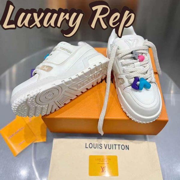 Replica Louis Vuitton Unisex LV Trainer Maxi Sneaker White Mix of Materials Rubber 7