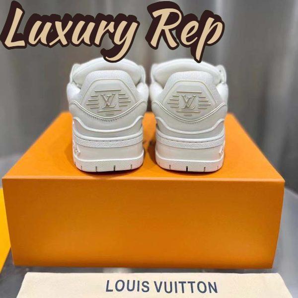 Replica Louis Vuitton Unisex LV Trainer Maxi Sneaker White Mix of Materials Rubber 8