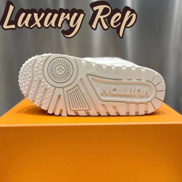 Replica Louis Vuitton Unisex LV Trainer Maxi Sneaker White Mix of Materials Rubber 9