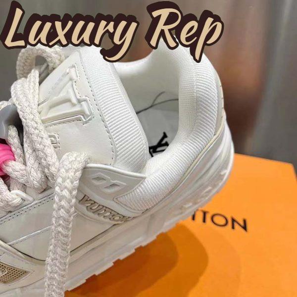 Replica Louis Vuitton Unisex LV Trainer Maxi Sneaker White Mix of Materials Rubber 11