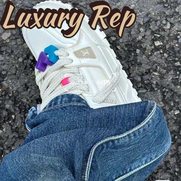 Replica Louis Vuitton Unisex LV Trainer Maxi Sneaker White Mix of Materials Rubber 14