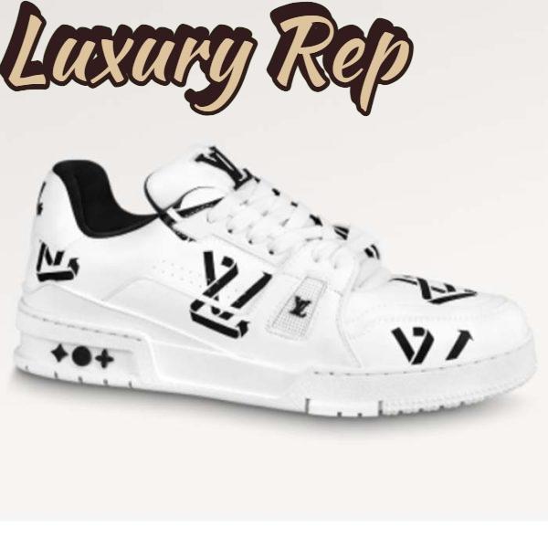 Replica Louis Vuitton Unisex LV Trainer Sneaker Black Mix Sustainable Materials Monogram Flowers