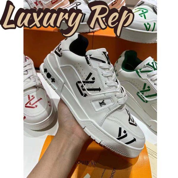 Replica Louis Vuitton Unisex LV Trainer Sneaker Black Mix Sustainable Materials Monogram Flowers 3