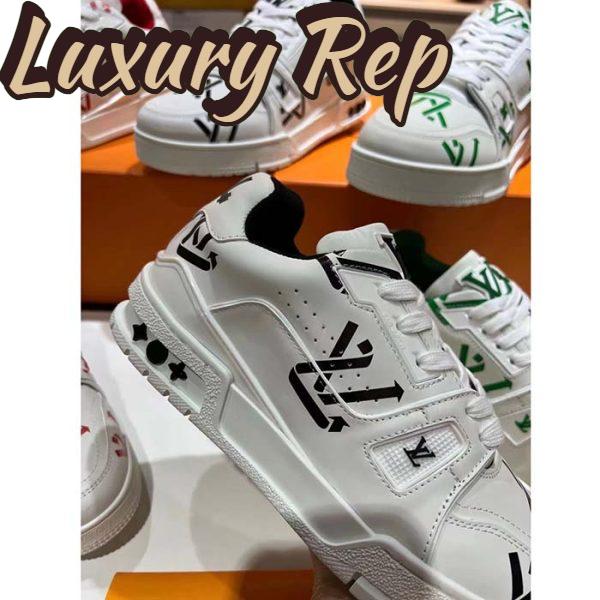 Replica Louis Vuitton Unisex LV Trainer Sneaker Black Mix Sustainable Materials Monogram Flowers 7