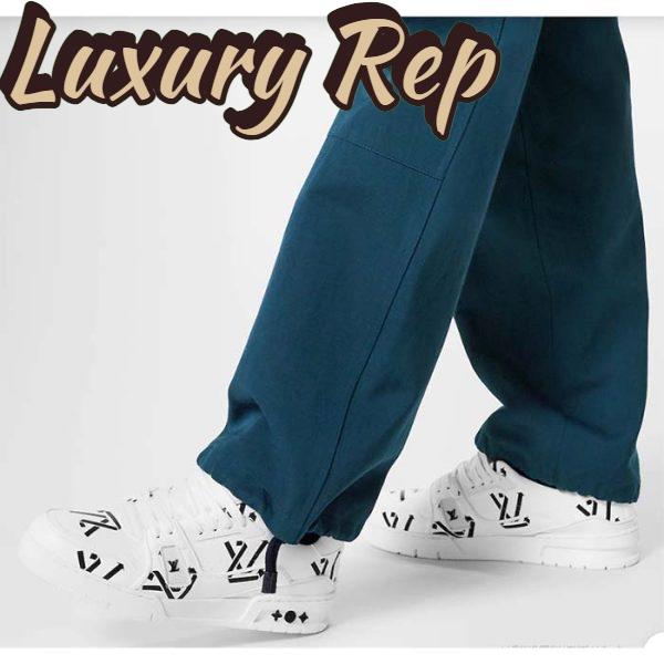 Replica Louis Vuitton Unisex LV Trainer Sneaker Black Mix Sustainable Materials Monogram Flowers 15